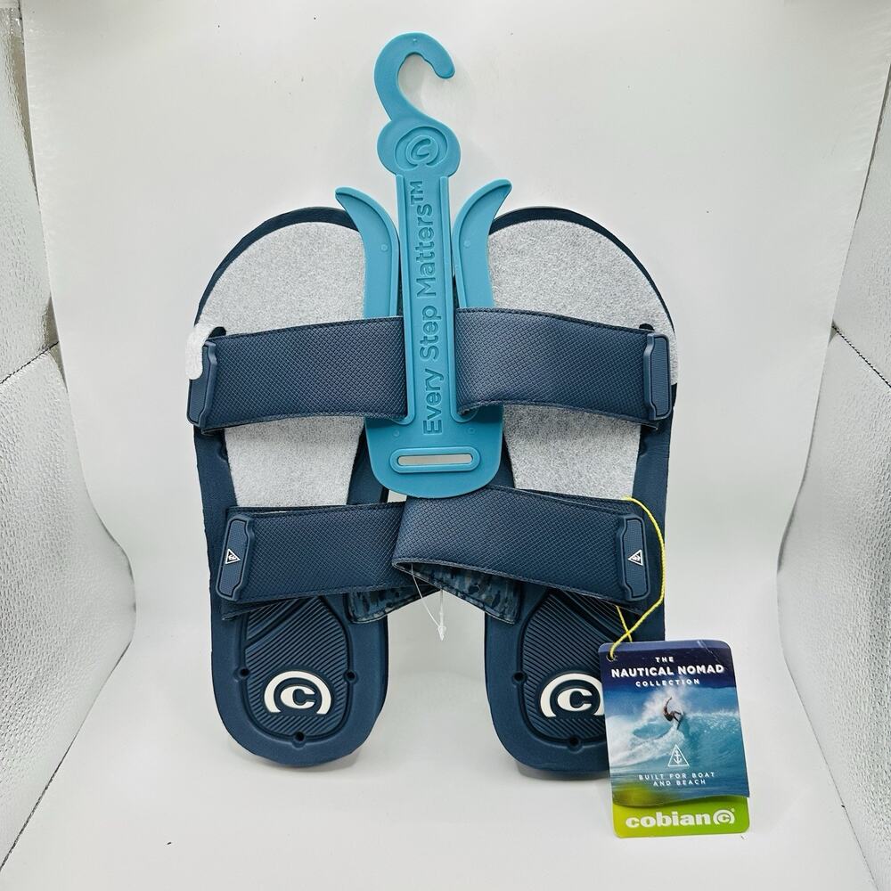 Cobian Odyssey Nautical Normand Blue Beach Sandals Men’s Size 9 US - NWT